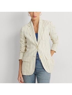 Lauren Striped Cotton-Blend Blazer
